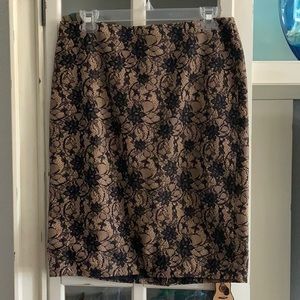 Never worn size 8 brown with black lace skirt from Talbots.